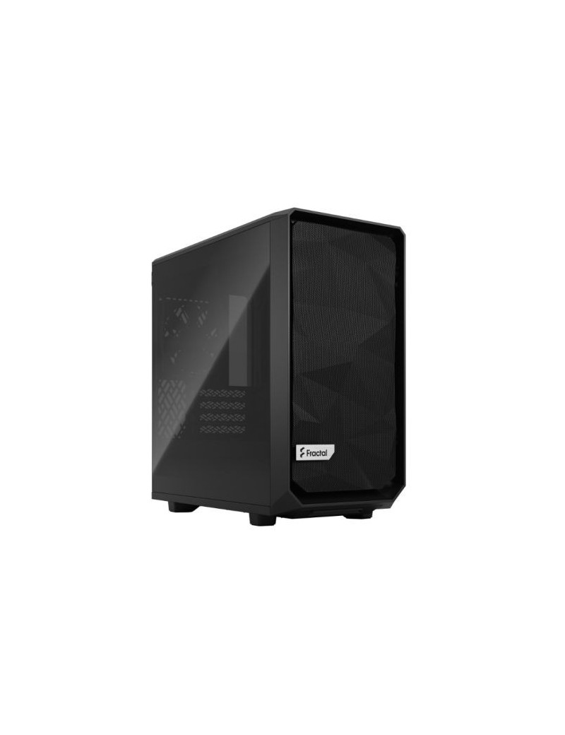 Fractal Design Meshify 2 Mini (Black TG) Gaming Case w/ Dark Glass Window  Micro ATX  Angular Mesh  USB-C  331mm GPU & 280mm Radiator Support