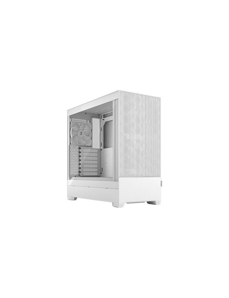 Fractal Design Pop Air (White TG) Gaming Case w/ Clear Glass Window  ATX  Hexagonal Mesh Front  3 Fans