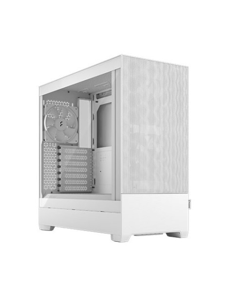 Fractal Design Pop Air (White TG) Gaming Case w/ Clear Glass Window  ATX  Hexagonal Mesh Front  3 Fans