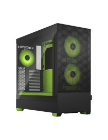 Fractal Design Pop Air RGB (Green Core TG) Gaming Case w/ Clear Glass Window  ATX  Hexagonal Mesh Front  Green Interior/Accents  3 RGB Fans & ARGB Controller