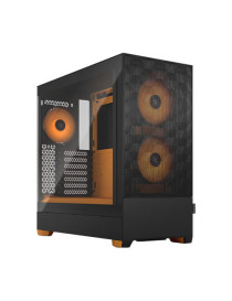 Fractal Design Pop Air RGB (Orange Core TG) Gaming Case w/ Clear Glass Window  ATX  Hexagonal Mesh Front  Orange Interior/Accents  3 RGB Fans & ARGB Controller