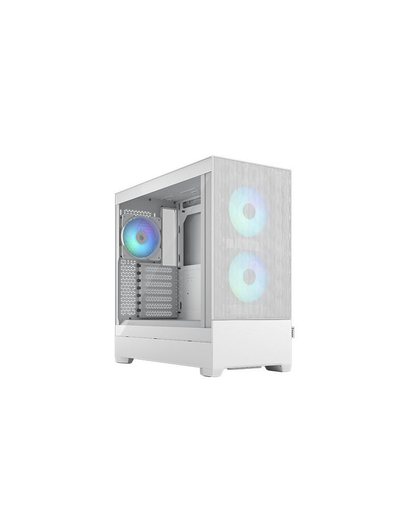 Fractal Design Pop Air RGB (White TG) Gaming Case w/ Clear Glass Window  ATX  Hexagonal Mesh Front  3 RGB Fans & ARGB Controller