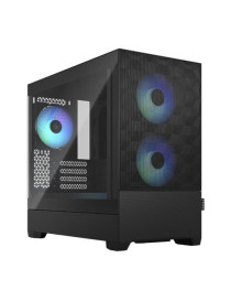 Fractal Design Pop Mini Air RGB (Black TG) Gaming Case w/ Clear Glass Window  Micro ATX  Hexagonal Mesh Front  3 RGB Fans & ARGB Controller