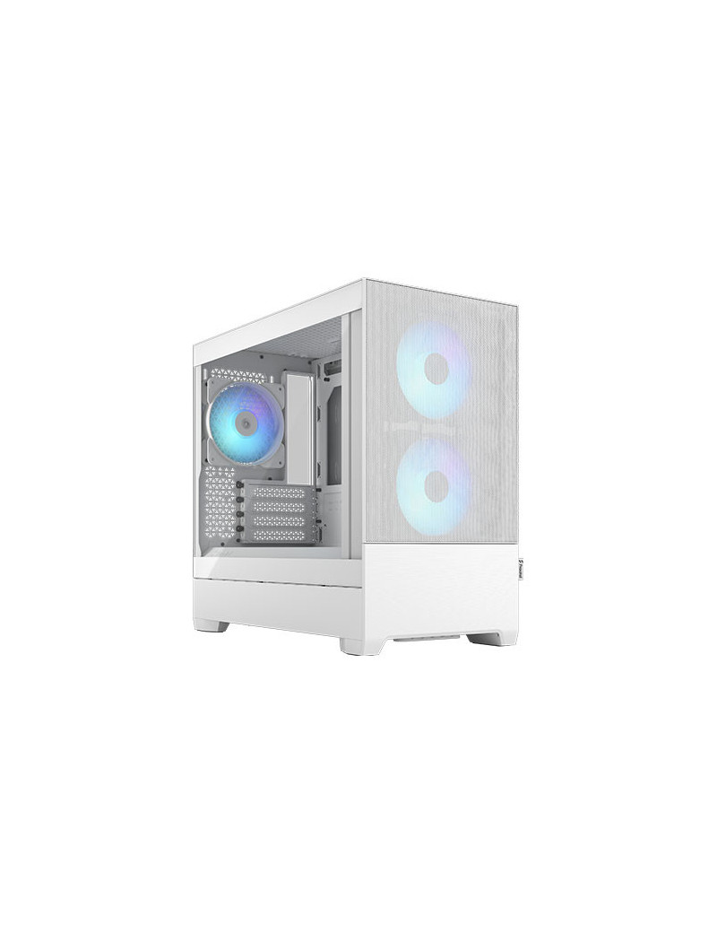 Fractal Design Pop Mini Air RGB (White TG) Gaming Case w/ Clear Glass Window  Micro ATX  Hexagonal Mesh Front  3 RGB Fans & ARGB Controller