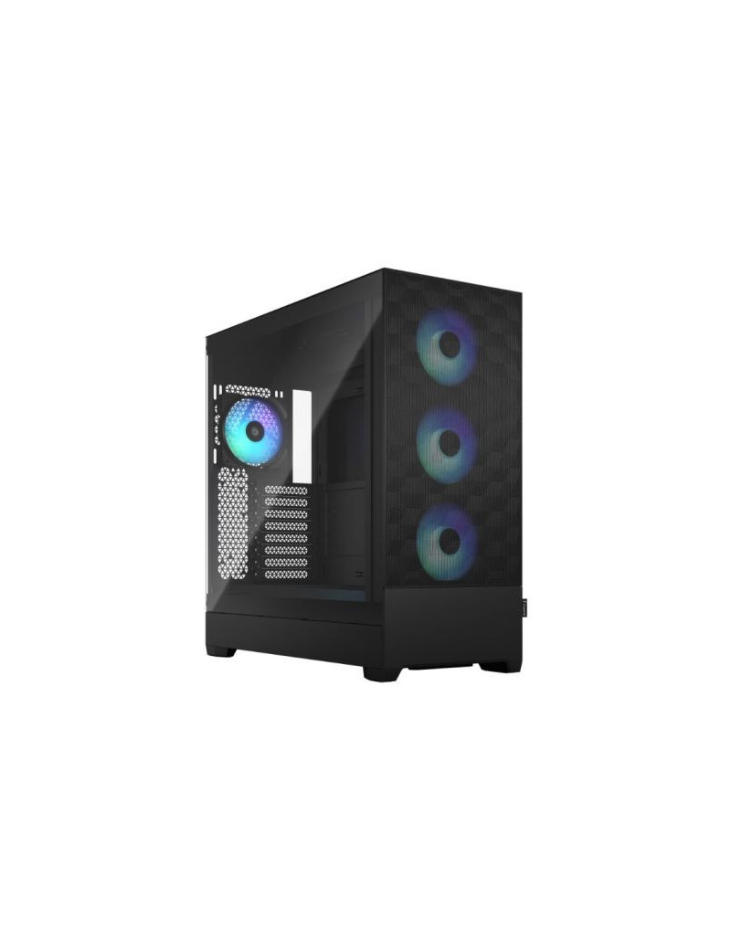 Fractal Design Pop XL Air RGB (Black TG) Gaming Case w/ Clear Glass Window  E-ATX  Hexagonal Mesh Front  4 RGB Fans & RGB Controller