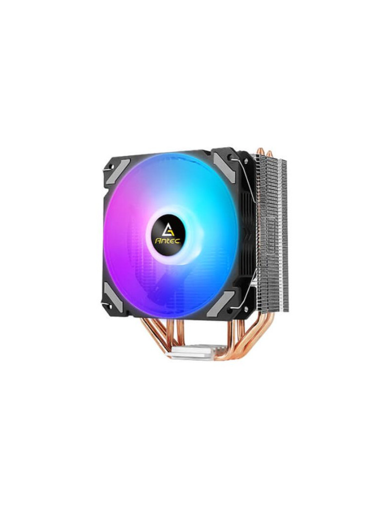 Antec A400i Neon Lighting Heatsink & Fan  Intel & AMD Sockets  PWM RGB Silent Fan  4 Direct Touch Heatpipes  150W TDP