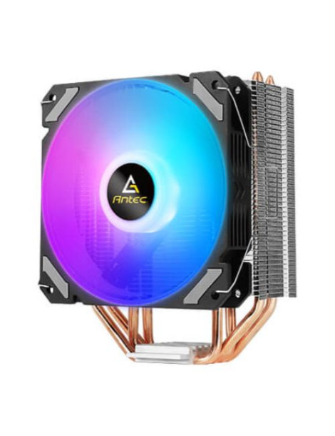 Antec A400i Neon Lighting Heatsink & Fan  Intel & AMD Sockets  PWM RGB Silent Fan  4 Direct Touch Heatpipes  150W TDP