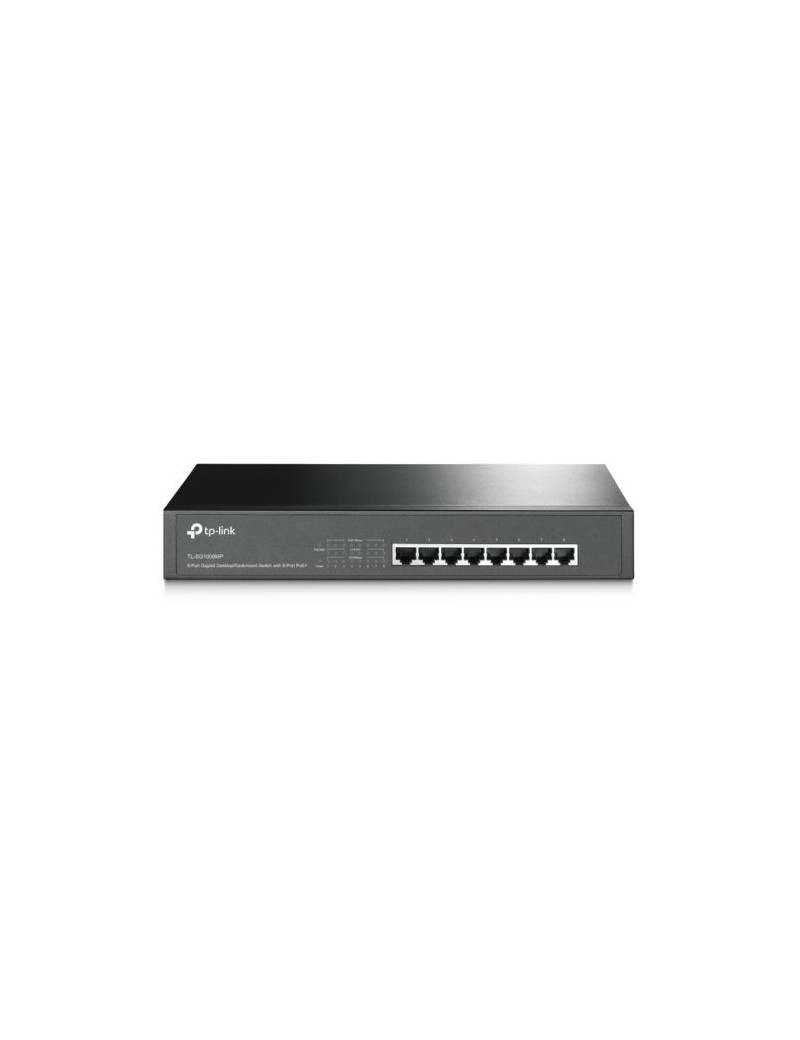 TP-LINK (TL-SG1008MP) 8-Port Gigabit Unmanaged Desktop/Rackmount Switch  8-Port PoE+  Metal