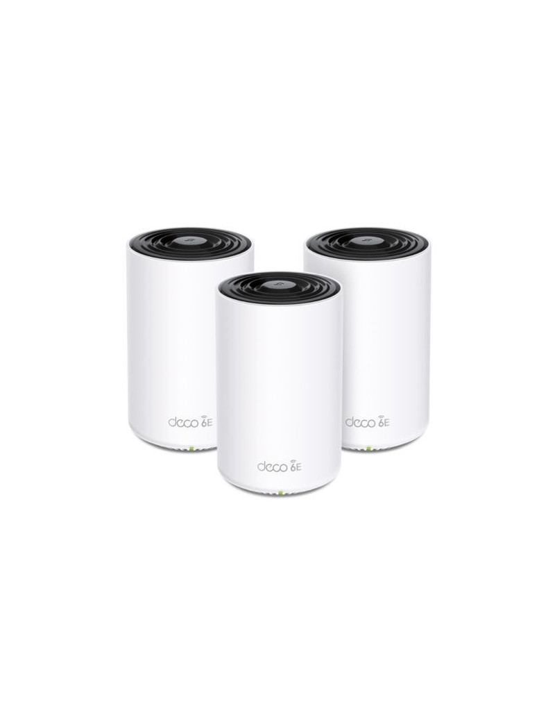 TP-LINK (DECO XE75) AXE5400 Wi-Fi 6E Tri-Band Mesh System  3 Pack  AI-Driven Mesh  3 x LAN on each Unit  Voice Control