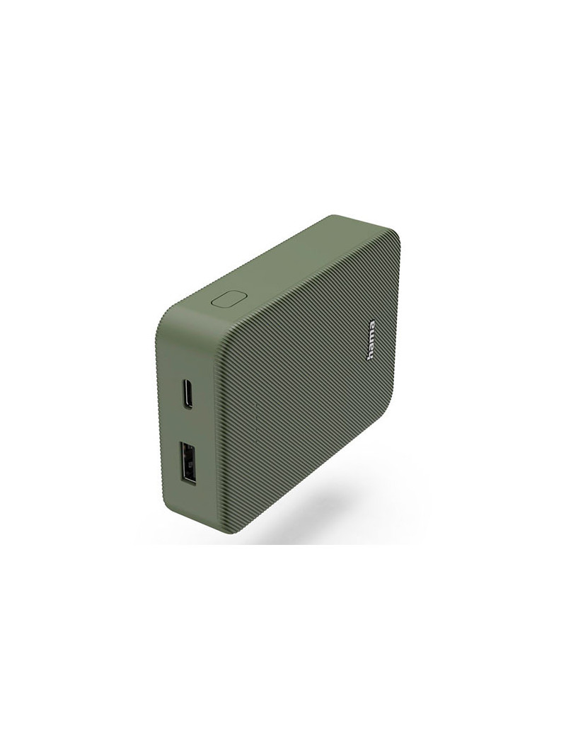 Hama Colour 10 Green 10000mAh Fast Charge Powerbank  USB-A & USB-C  LED Capacity Indicator