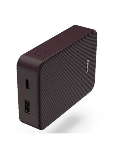 Hama Colour 10 Plum 10000mAh Fast Charge Powerbank  USB-A & USB-C  LED Capacity Indicator