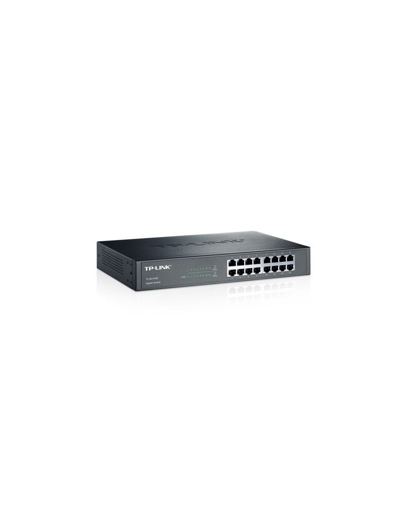 TP-LINK (TL-SG1016D) 16-Port Gigabit Unmanaged  Desktop/Rackmount Switch  Steel Case