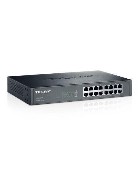 TP-LINK (TL-SG1016D) 16-Port Gigabit Unmanaged  Desktop/Rackmount Switch  Steel Case