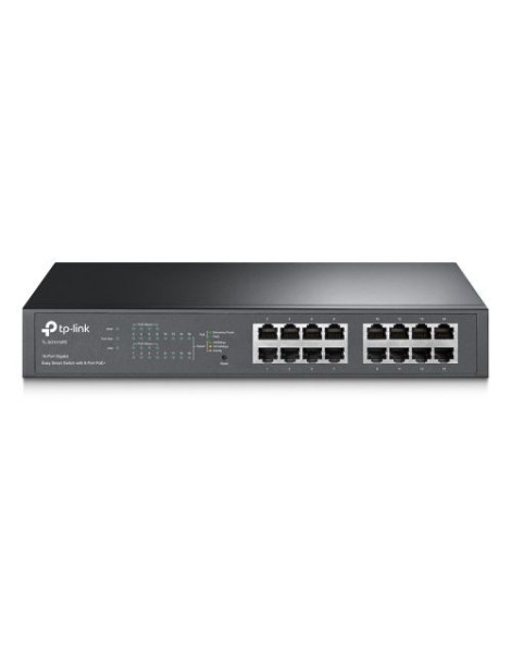 TP-LINK (TL-SG1016PE) 16-Port Gigabit Easy Smart Desktop/Rackmount Switch  8-Port PoE+  Metal