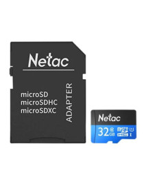 Netac P500 32GB MicroSDHC Card with SD Adapter  UHS-I Class 10  U1  90MB/s