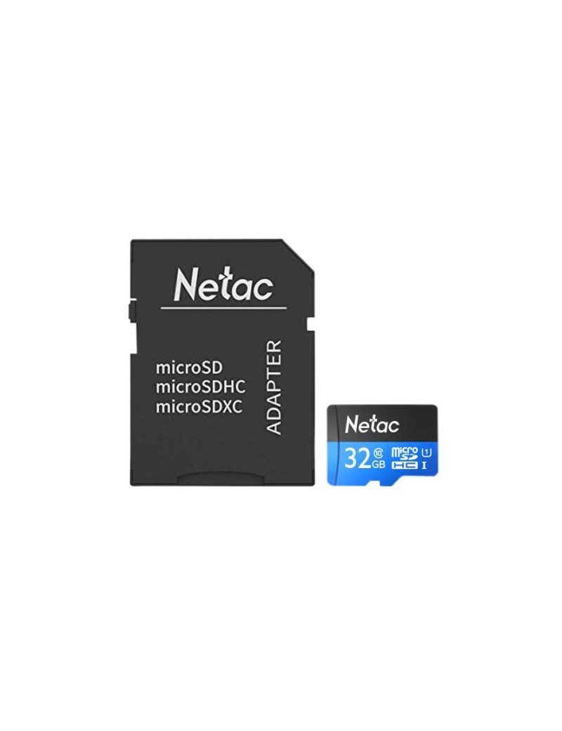 Netac P500 32GB MicroSDHC Card with SD Adapter  UHS-I Class 10  U1  90MB/s