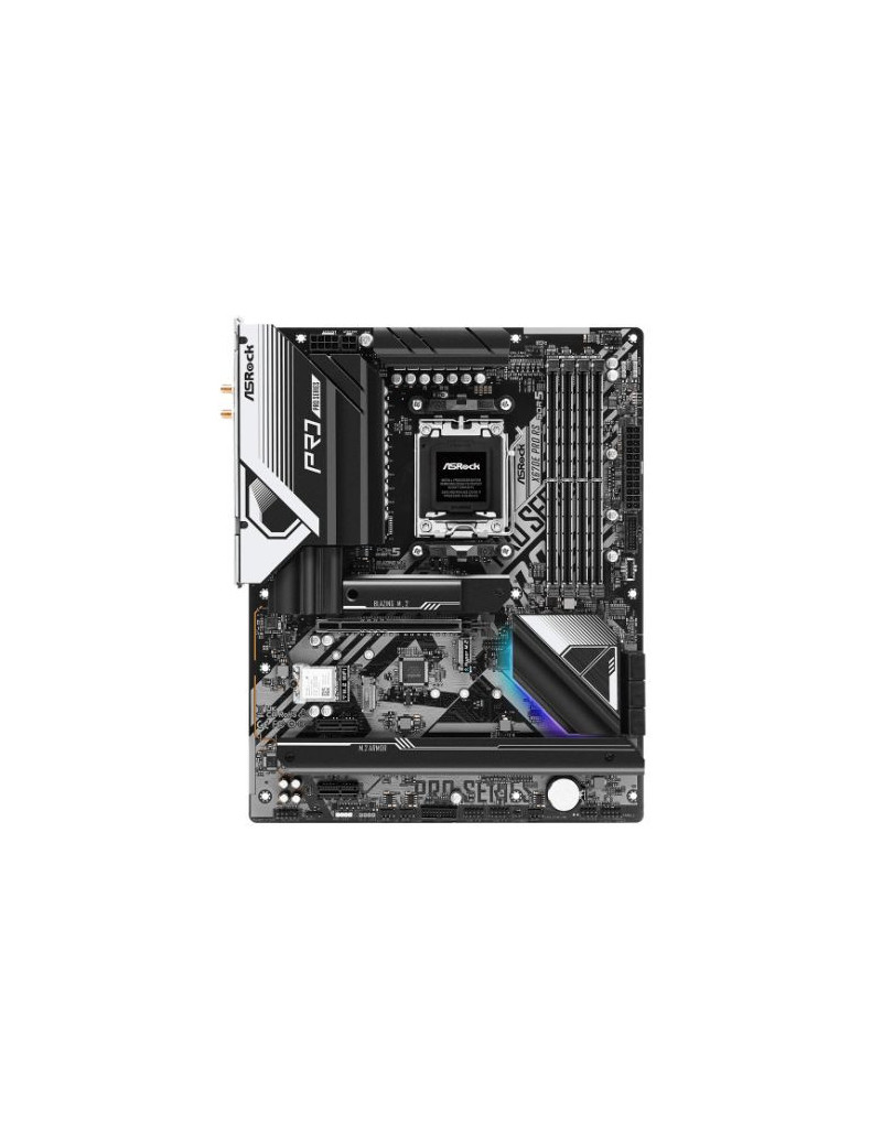 Asrock X670E PRO RS  AMD X670  AM5  ATX  4 DDR5  HDMI  DP  Wi-Fi 6E  2.5G LAN  PCIe5  RGB  5x M.2