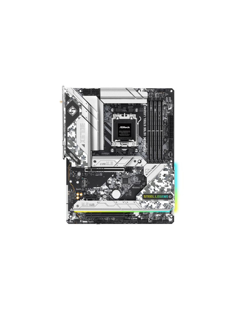 Asrock X670E STEEL LEGEND  AMD X670  AM5  ATX  4 DDR5  HDMI  DP  Wi-Fi 6E  GB & 2.5G LAN  PCIe5  RGB  4x M.2