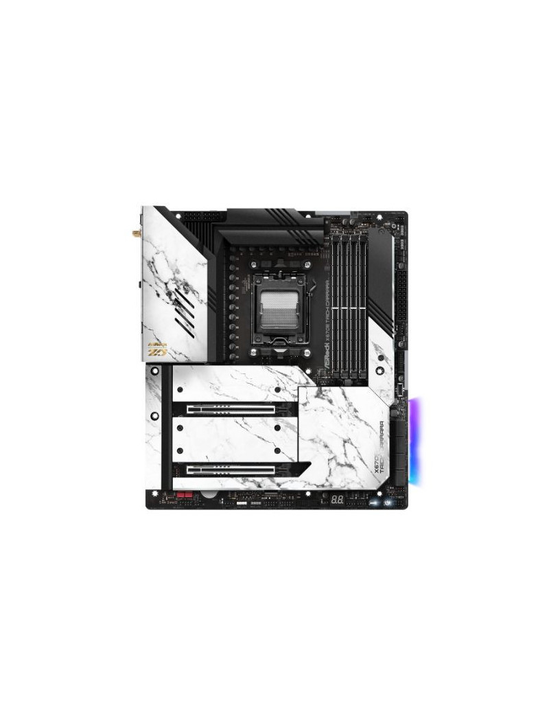 Asrock X670E TAICHI CARRARA  AMD X670  AM5  EATX  4 DDR5  HDMI  2 USB4  Wi-Fi 6E  2.5G LAN  PD 3.0 27W  PCIe5  RGB  4x M.2  12cm Carrara Fan