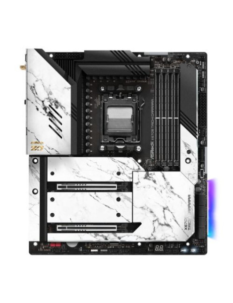 Asrock X670E TAICHI CARRARA  AMD X670  AM5  EATX  4 DDR5  HDMI  2 USB4  Wi-Fi 6E  2.5G LAN  PD 3.0 27W  PCIe5  RGB  4x M.2  12cm Carrara Fan