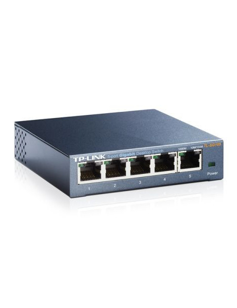 TP-LINK (TL-SG105) 5-Port Gigabit Unmanaged Desktop Switch  Steel Case