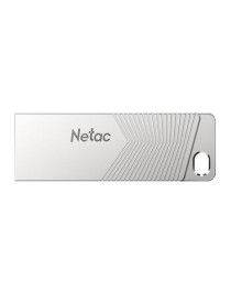 Netac 32GB UM1 USB 3.2 Memory Pen  Zinc Alloy Casing  Key Ring  Pearl Nickel Colour