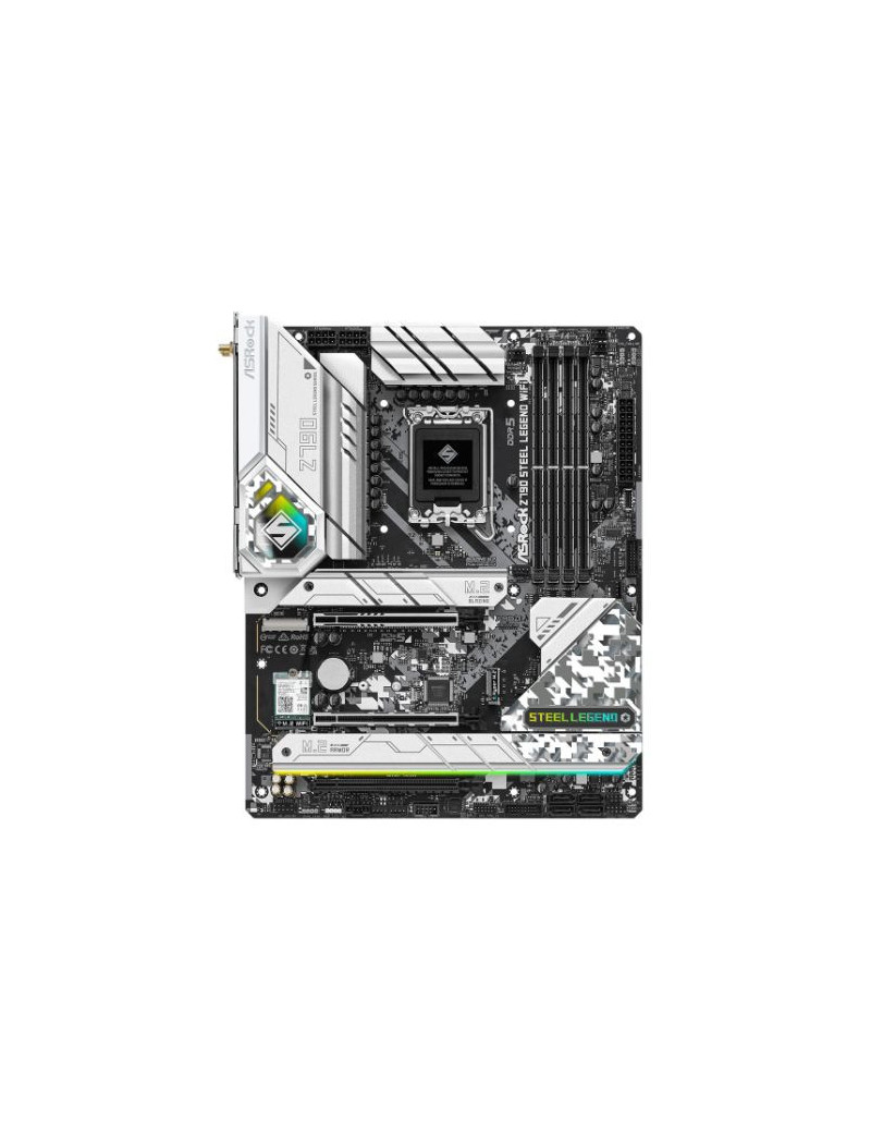 Asrock Z790 STEEL LEGEND WIFI  Intel Z790  1700  ATX  4 DDR5  HDMI  DP  eDP  Wi-Fi 6E  2.5G LAN  PCIe5  RGB  5x M.2