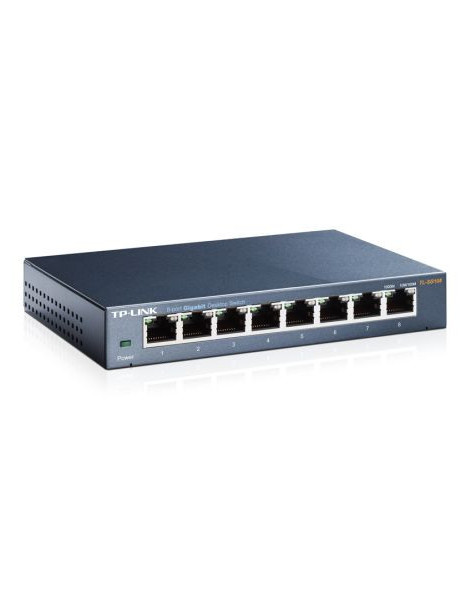 TP-LINK (TL-SG108) 8-Port Gigabit Unmanaged Desktop Switch  Steel Case