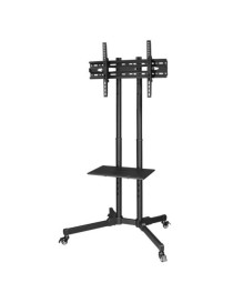 Hama Trolley Mobile TV Stand  Up to 75“ TVs  40kg Max  4 Castors w/ Breaks  Height-Adjustable  Cable Manager  VESA up to 600 x 400