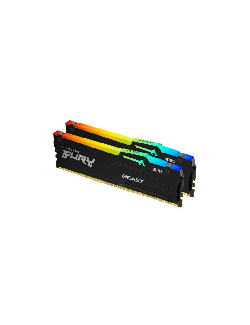 Kingston Fury Beast RGB 16GB Kit (2 x 8GB)  DDR5  6000MHz (PC5-48000)  CL40  1.35V  ECC  XMP 3.0  PMIC  DIMM Memory