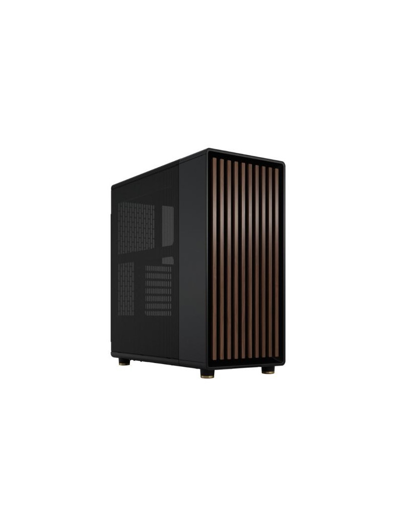 Fractal Design North Charcoal Black (Black Solid) Case  ATX  Fine Mesh Side  2 Fans  USB-C  Walnut Front