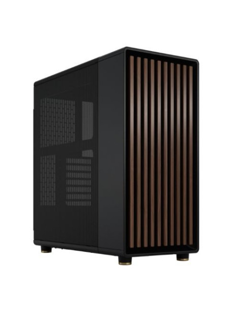 Fractal Design North Charcoal Black (Black Solid) Case  ATX  Fine Mesh Side  2 Fans  USB-C  Walnut Front