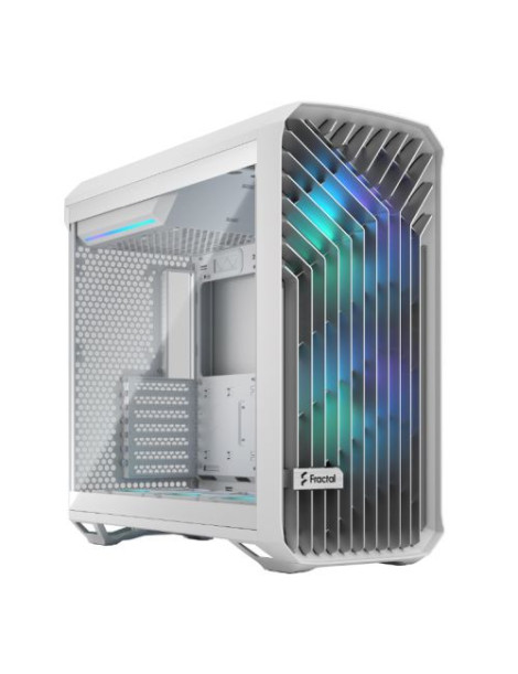 Fractal Design Torrent (White RGB TG) Gaming Case w/ Clear Glass Window  E-ATX  5 ARGB Fans  Fan Hub  RGB Strip on PSU Shroud  Front Grille  USB-C