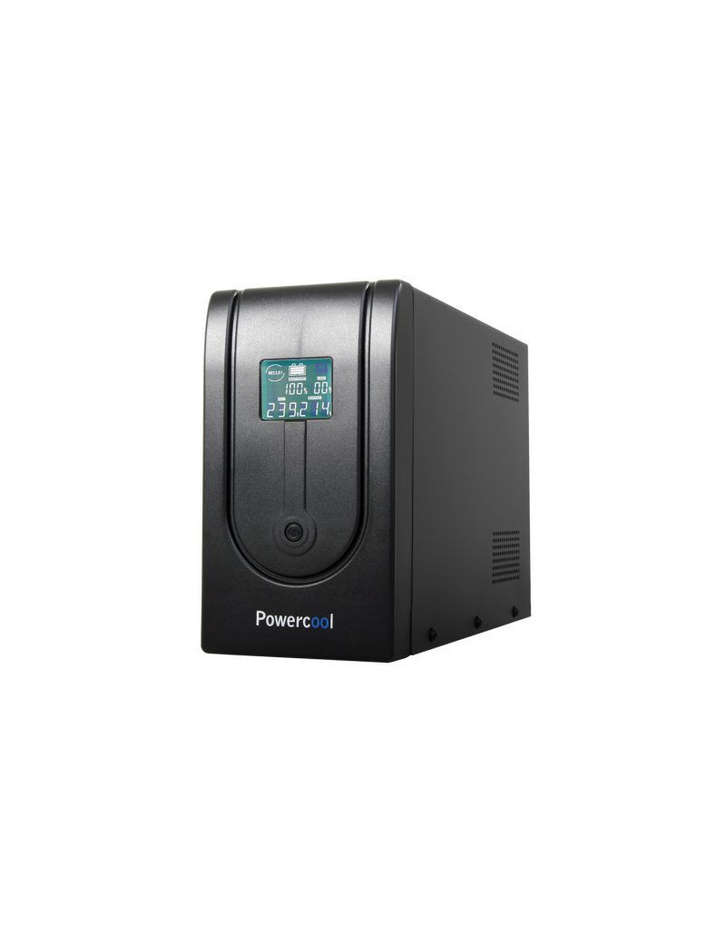 Powercool 1500VA Smart UPS  900W  LCD Display  3 x UK Plug  2 x RJ45  3 x IEC  USB