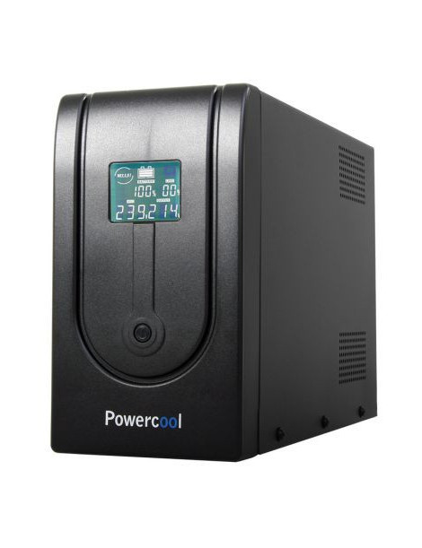 Powercool 1500VA Smart UPS  900W  LCD Display  3 x UK Plug  2 x RJ45  3 x IEC  USB