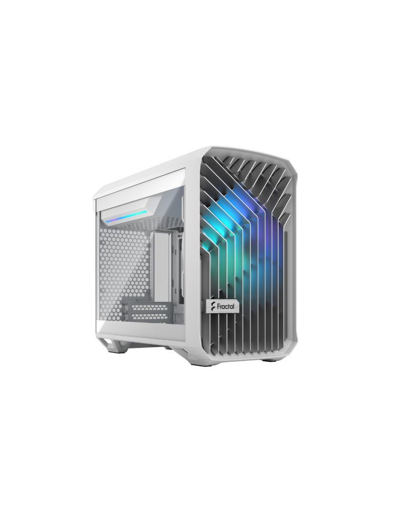 Fractal Design Torrent Nano (Light TG RGB White) Case w/ Light Tint Glass Window  Mini ITX  1 RGB Fan  ATX PSU & 335mm GPU Support  280mm Watercooling  RGB Strip  Front Grille  USB-C