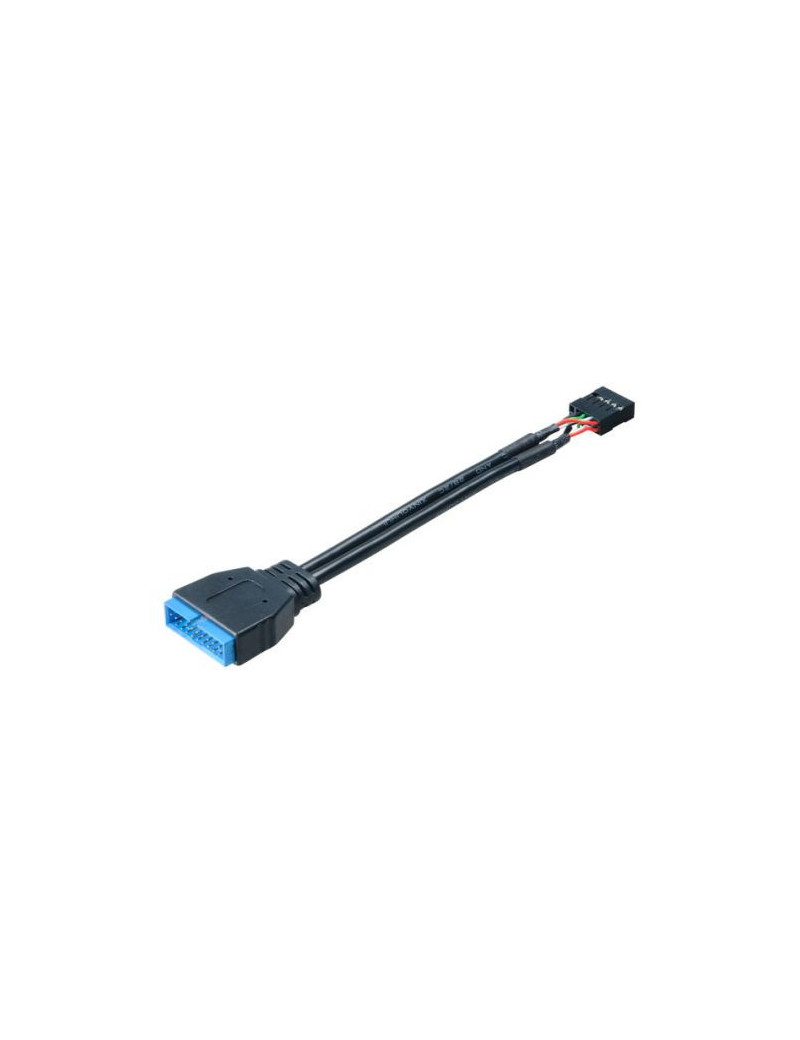 Akasa USB 3.0 to USB 2.0 Adapter Cable  USB 3.0 19-pin male to USB 2.0 internal 9-pin  10cm