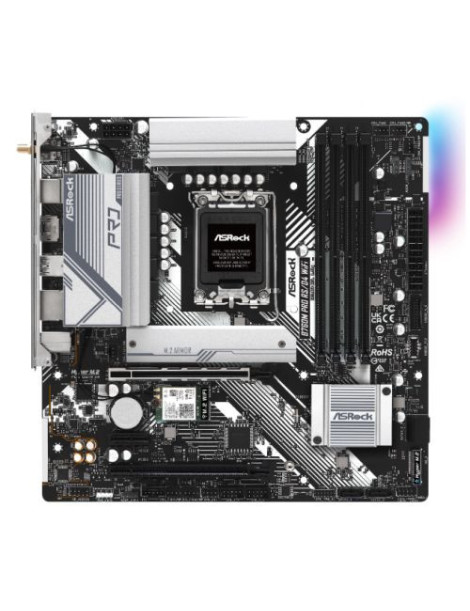 Asrock B760M PRO RS/D4 WIFI  Intel B760  1700  Micro ATX  4 DDR4  HDMI  DP  Wi-Fi 6E  2.5G LAN  PCIe4  2x M.2  RGB