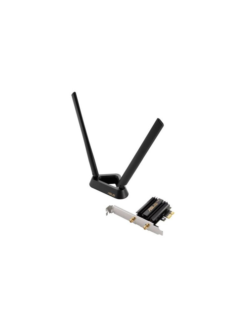 Asus (PCE-AXE59BT) AXE5400 Wi-Fi 6E Tri-Band PCI Express Adapter  Bluetooth 5.2  OFDMA & MU-MIMO  External Base