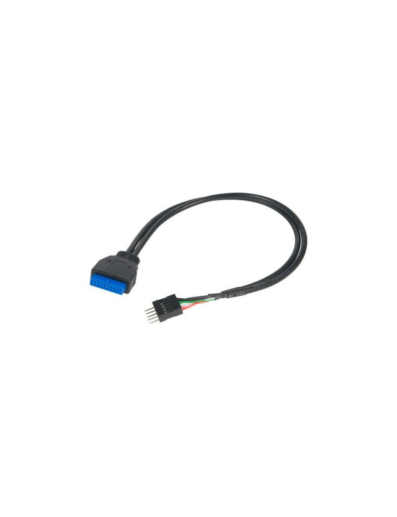 Akasa USB 3.0 to USB 2.0 Adapter Cable  USB 3.0 19-pin male to USB 2.0 internal 9-pin  30cm