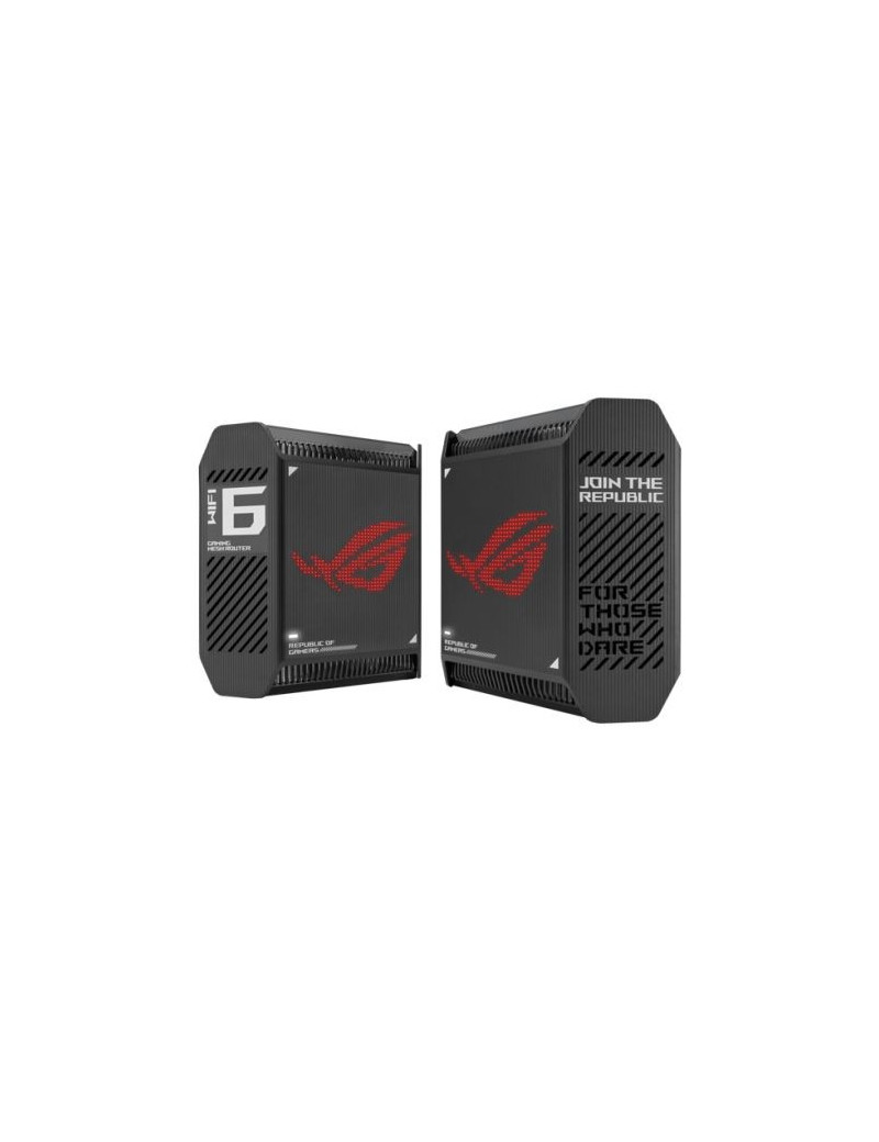 Asus (GT6 2-Pack Black) ROG Rapture AX10000 Tri-Band Gaming Mesh Wi-Fi 6 System  2.5G LAN  AiMesh  RangeBoost Plus  AiProtection Pro  RGB