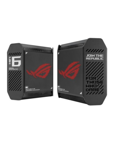 Asus (GT6 2-Pack Black) ROG Rapture AX10000 Tri-Band Gaming Mesh Wi-Fi 6 System  2.5G LAN  AiMesh  RangeBoost Plus  AiProtection Pro  RGB