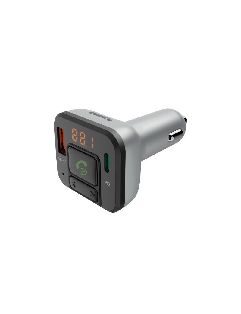 Hama FM Transmitter with Bluetooth and Hands-Free  microSD Slot  USB-A QC 3.0  USB-C PD