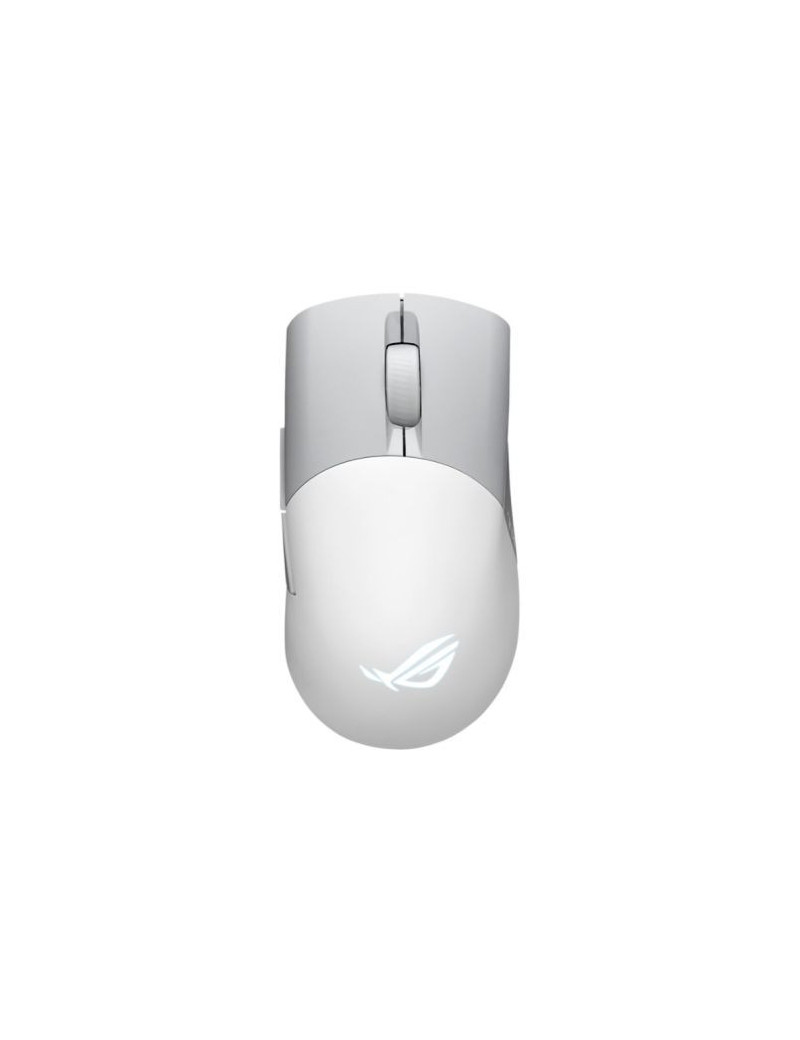 Asus ROG Keris AimPoint Wired/Wireless/Bluetooth Optical Gaming Mouse  36000 DPI  Swappable Switches  RGB  Mouse Grip Tape  White