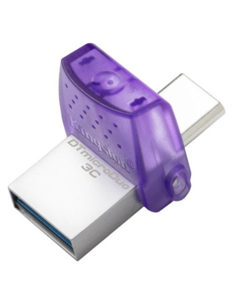 Kingston 128GB DataTraveler microDuo 3C USB-A & USB-C 3.2 Gen1 Memory Pen  Rotating Cap  200MB/s