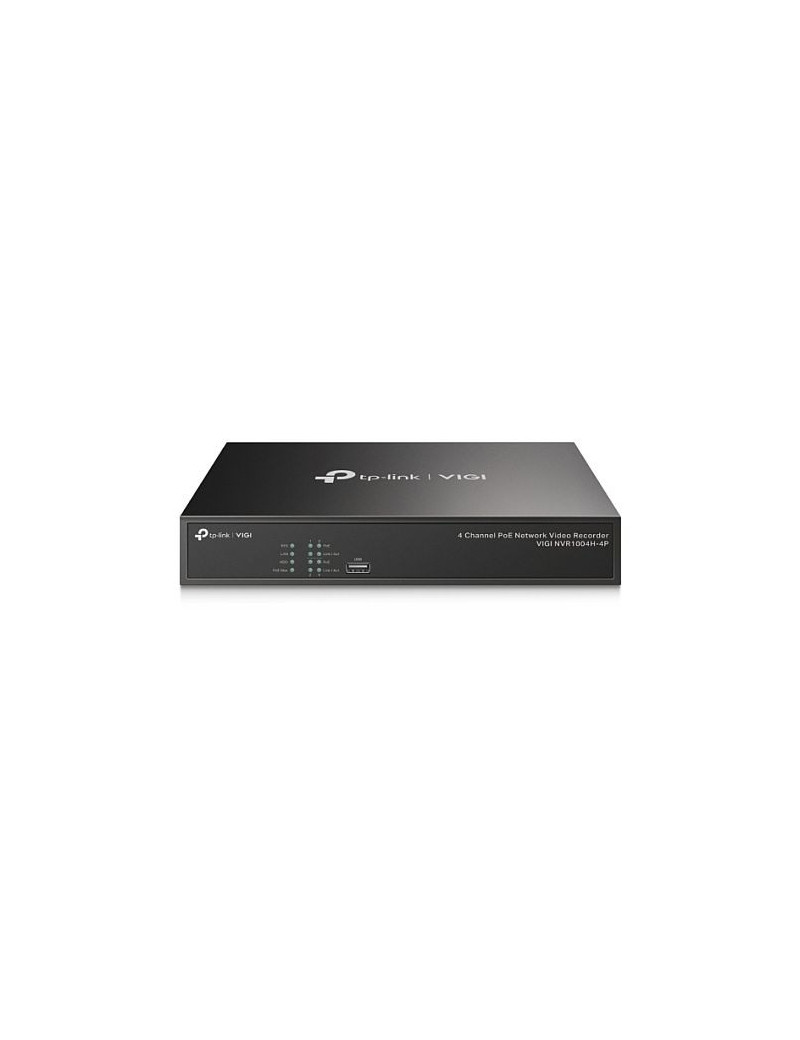 TP-LINK (VIGI NVR1004H-4P) 4 Channel PoE+ Network Video Recorder  4K HDMI Output  16MP Decoding Capacity  H.265+  ONVIF  Two-Way Audio