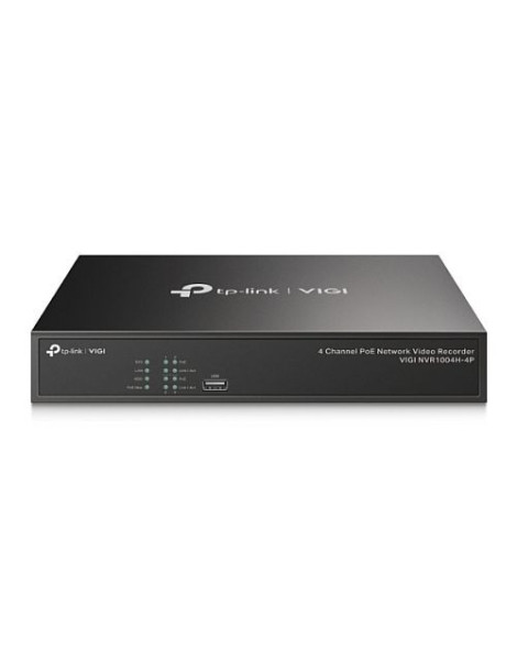 TP-LINK (VIGI NVR1004H-4P) 4 Channel PoE+ Network Video Recorder  4K HDMI Output  16MP Decoding Capacity  H.265+  ONVIF  Two-Way Audio