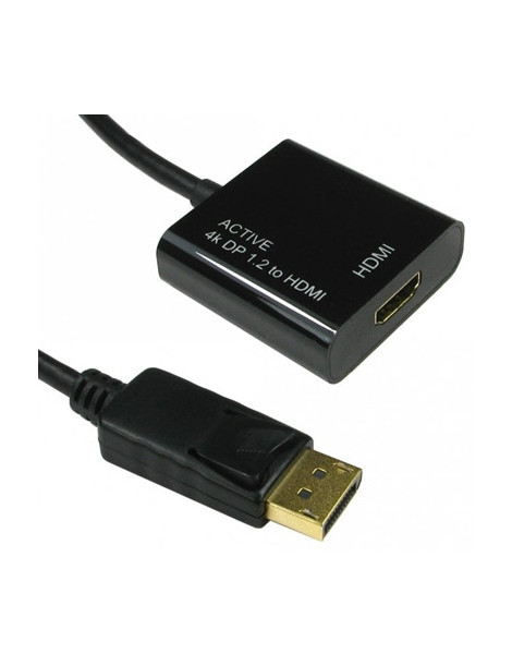 15CM DISPLAY PORT V1.2 - HDMI ACTIVE ADAP 4K BLACK