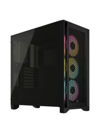 Corsair iCUE 4000D RGB AIRFLOW Gaming Case w/ Glass Window  E-ATX  3x AF120 RGB Fans  High-Airflow Front  USB-C  RGB Controller  Black