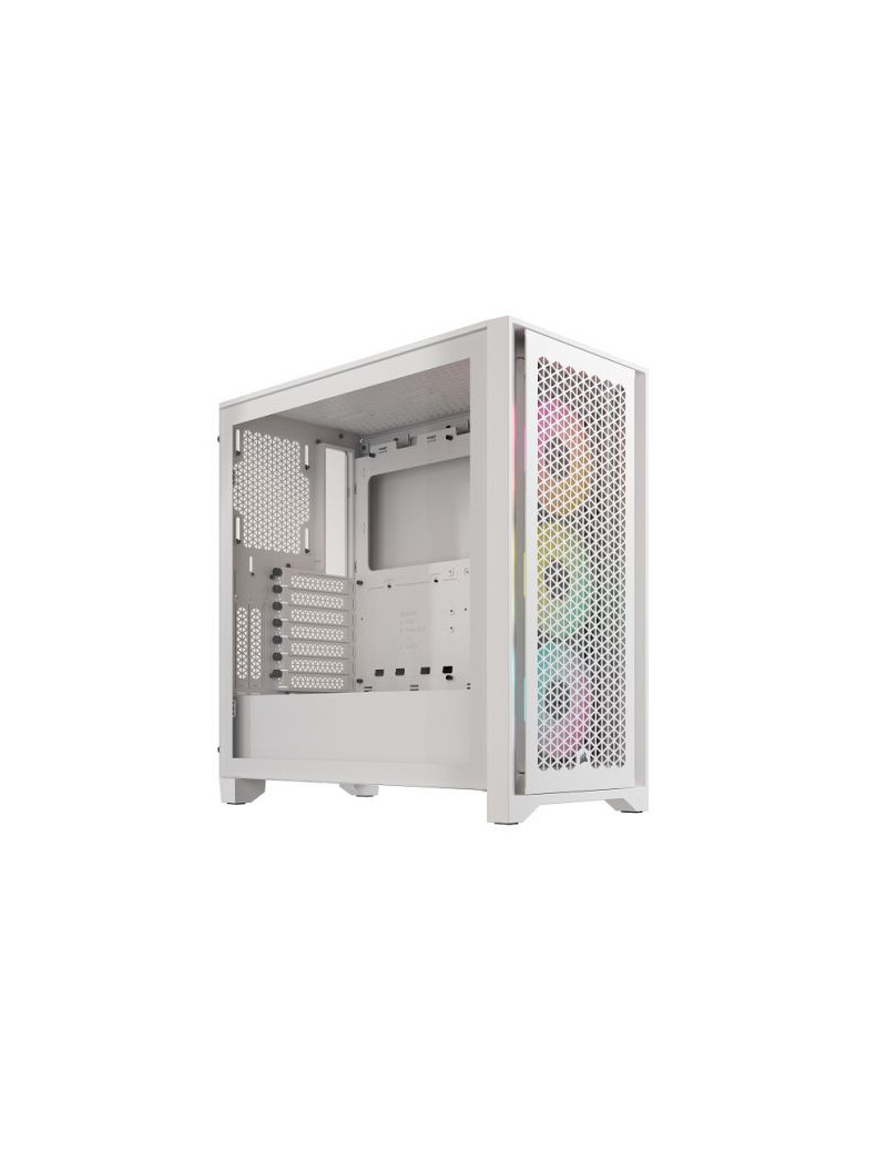 Corsair iCUE 4000D RGB AIRFLOW Gaming Case w/ Glass Window  E-ATX  3x AF120 RGB Fans  High-Airflow Front  USB-C  RGB Controller  White